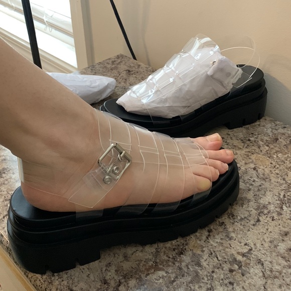 Transparent / Translucent Call It Spring Chunky Sandals - Picture 13 of 17